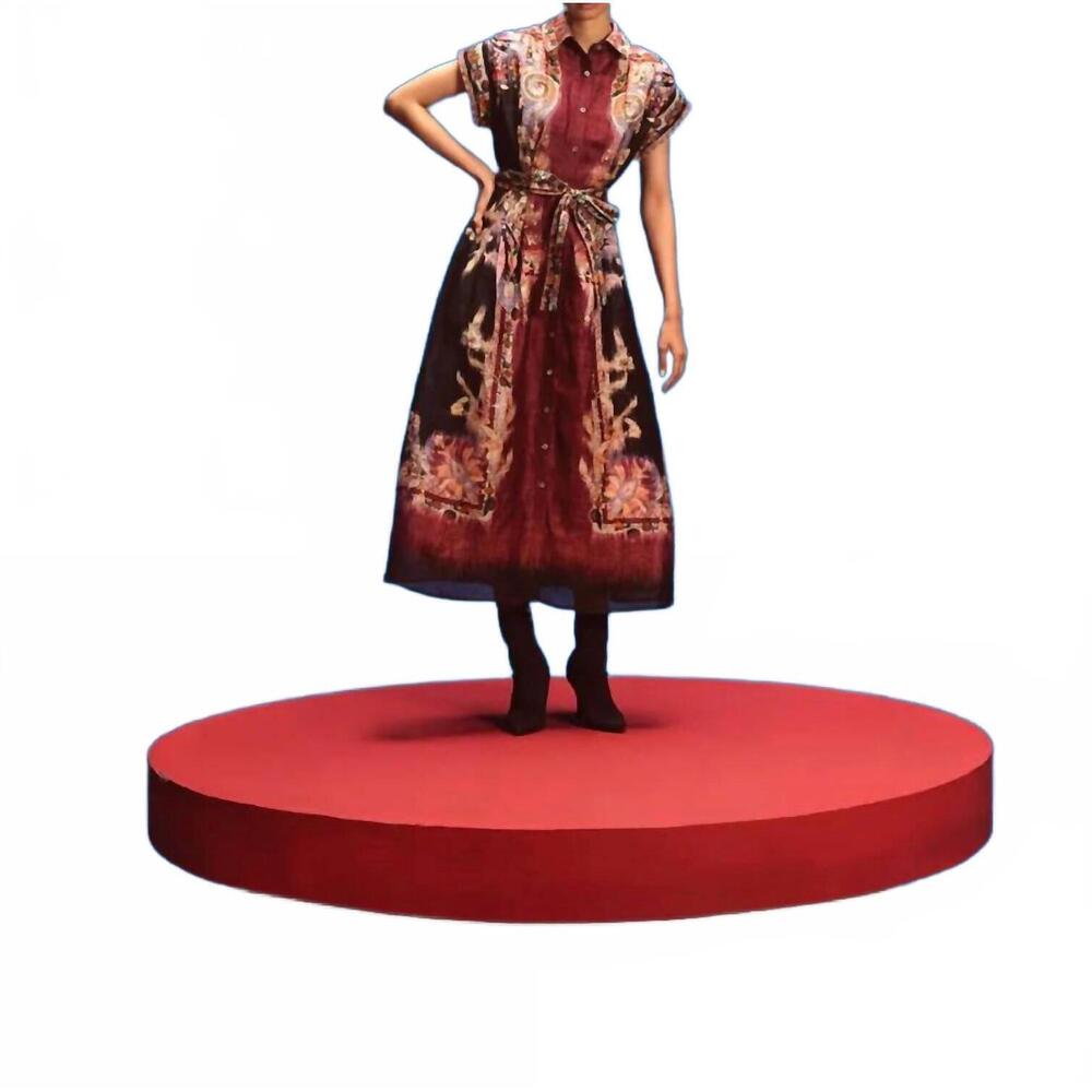 NEW LA FUORI esther printed midi shirt dress in floral decadence
